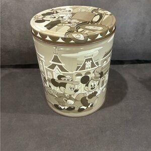 Disney Sepia Mickey & Minnie Decorative Tin Canister